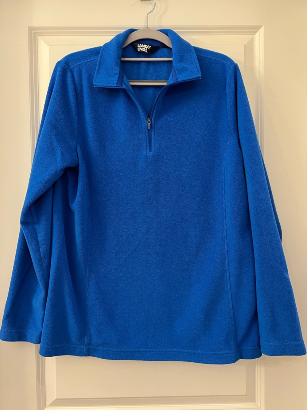 Lands' End Women’s Quarter Zip Fleece in Blue